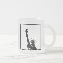 Black & White Lady Liberty Silhouette Mugs