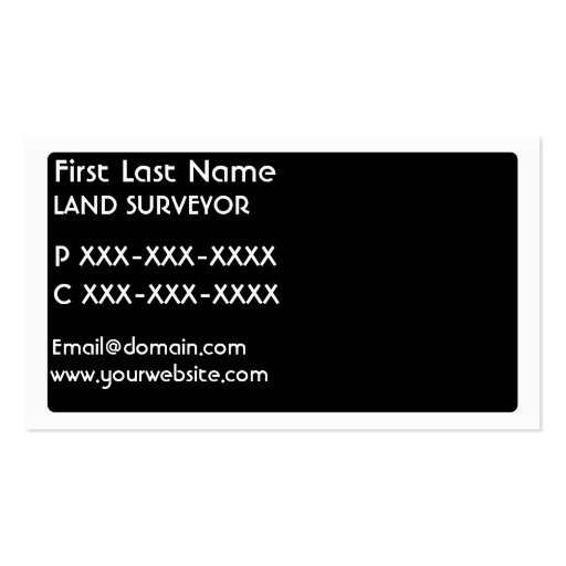 Black white land surveyor simple business cards (back side)