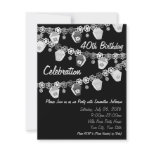 Black+White Lanterns Custom 40th Birthday Custom Invites