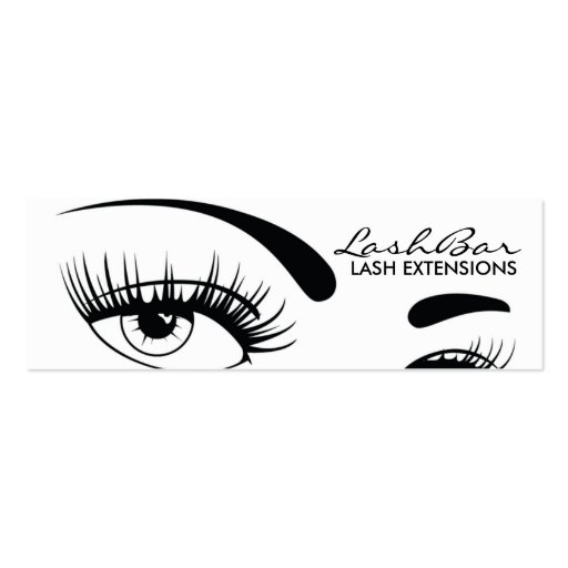 Black & White Lash Extensions business card (front side)