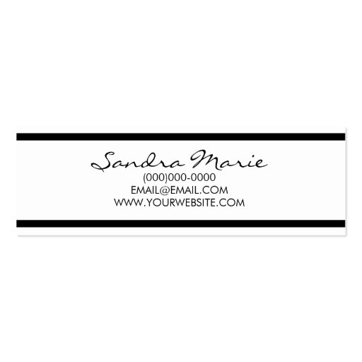 Black & White Lash Extensions business card (back side)