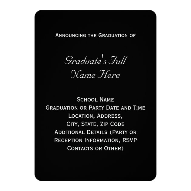 Black/White Laurel Law School Graduation 5x7 Paper Invitation Card
