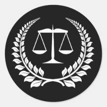 Black/White Laurel Law School Graduation Sticker