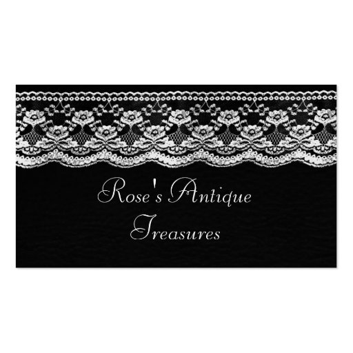 Black & White Leather & Lace Business Card Templates (front side)