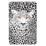 Black & White Leopard Camouflaged In Spots Pattern Magnets