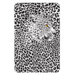 Black & White Leopard Camouflaged In Spots Pattern Rectangular Magnet