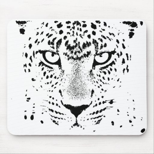 Black & White Leopard Eyes Mouse Pad