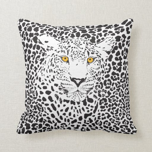 Black & White Leopard In Spots Pillow Zazzle