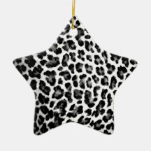 Black & White Leopard Print Christmas Ornament