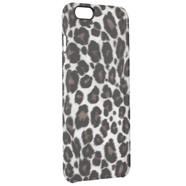 Black White Leopard Print Pattern Classic Stylish Uncommon Clearlyâ„¢ Deflector iPhone 6 Plus Case-2