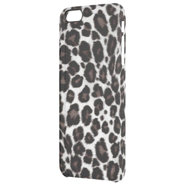 Black White Leopard Print Pattern Classic Stylish Uncommon Clearlyâ„¢ Deflector iPhone 6 Plus Case