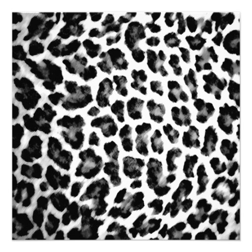 Black &amp; White Leopard Print 5.25" Square Invitation Card | Zazzle