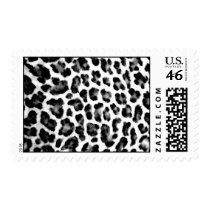 Black & White Leopard Print Postage Stamps