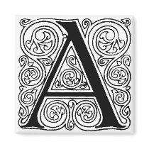 Black & White Letter A - Magnet by dchaddad Black & White Letter A - Magnet