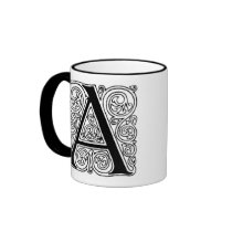 Black & White Letter 'A' - Mug by dchaddad Black & White Letter 'A' - Mug