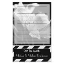 Black & White Lined Iris Personalized Stationery