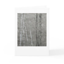 Black & white lines on gray abstract art greeting cards