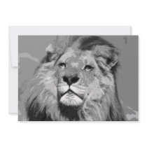 Black & White Lion Invitation