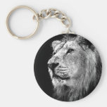 Black & White Lion Keychain