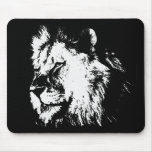 Black &amp; White Lion Mousepad