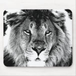 Black &amp; White Lion Mouse Pad