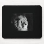 Black & White Lion Photo Mouse Pad