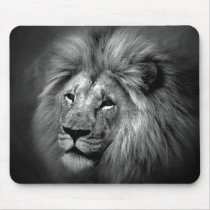 Black & White Lion Photo Mousepad