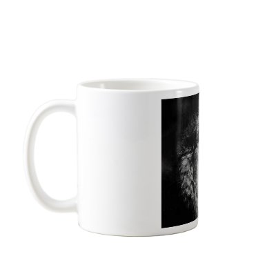 Black & White Lion Photo Coffee Mug by made_in_atlantis