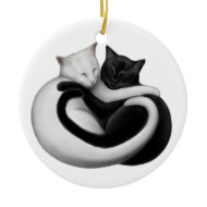 Black & White Love Cats Ornament