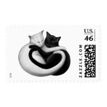 Black & White Love Cats Postage