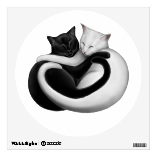 Black & White Love Cats Wall Decal Zazzle