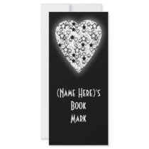Black & White Love Heart! Bookmark. Stars Etc! rack cards by PsyborgAli Black & White Love Heart! Bookmark. Stars Etc! rack cards