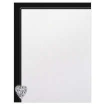 Black & White Love Heart! Playing Card Pattern! letterhead by PsyborgAli Black & White Love Heart! Playing Card Pattern! letterhead