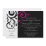 Black/White/Magenta Bold Swirl Wedding Invitations