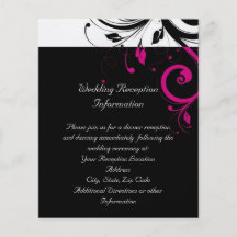 Black White Magenta Reverse Swirl Reception Flyer