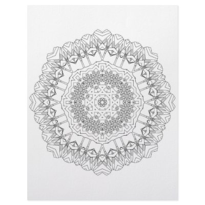 Black & White Mandala For Coloring And Meditation Personalized Letterhead by Digital_Mandalas