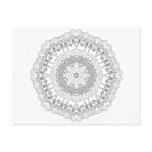 Black & White Mandala For Coloring And Meditation Postcard