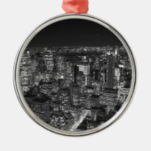 Black & White Manhattan Christmas Tree Ornament
