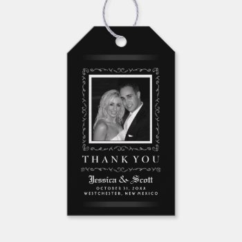 Black & White Matching Halloween Wedding Photo Pack Of Gift Tags by juliea2010 at Zazzle
