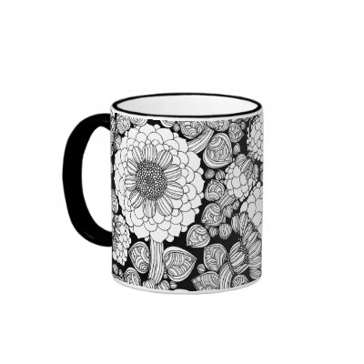 black and white flowers with color. Black White Mod Flowers: or