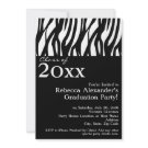 Black+White Mod Zebra Graduation Invitations invitation