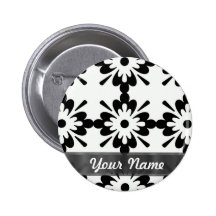 Black & white modern damask pin