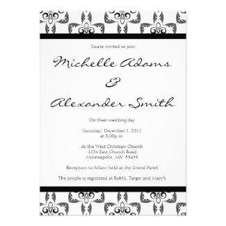 Black & White Modern Pattern Wedding Invitations