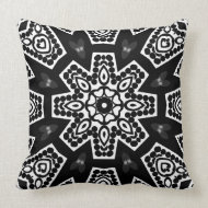Black & White Modern Tribal Geometry Cushion Pillow