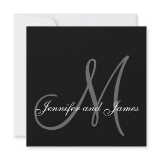 Black White Monogram 2013 Wedding Invitations