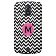 Black White Monogram Chevron Pattern Galaxy Nexus Cases