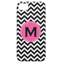 Black White Monogram Chevron Pattern iPhone 5 Case