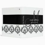 Black White Monogram Damask Wedding Planner 3 Ring Binder