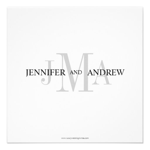 Black White Monogram Names Wedding Invitations