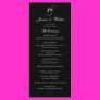 Black & White Monogram Wedding Program Custom Rack Cards